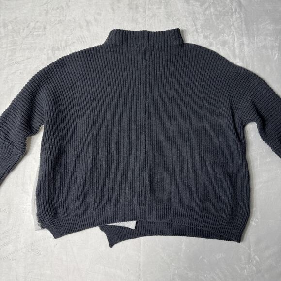 NEON BUDDHA Women Solstice BIG BUTTON Gray White Sweater Lagenlook M - Picture 8 of 13